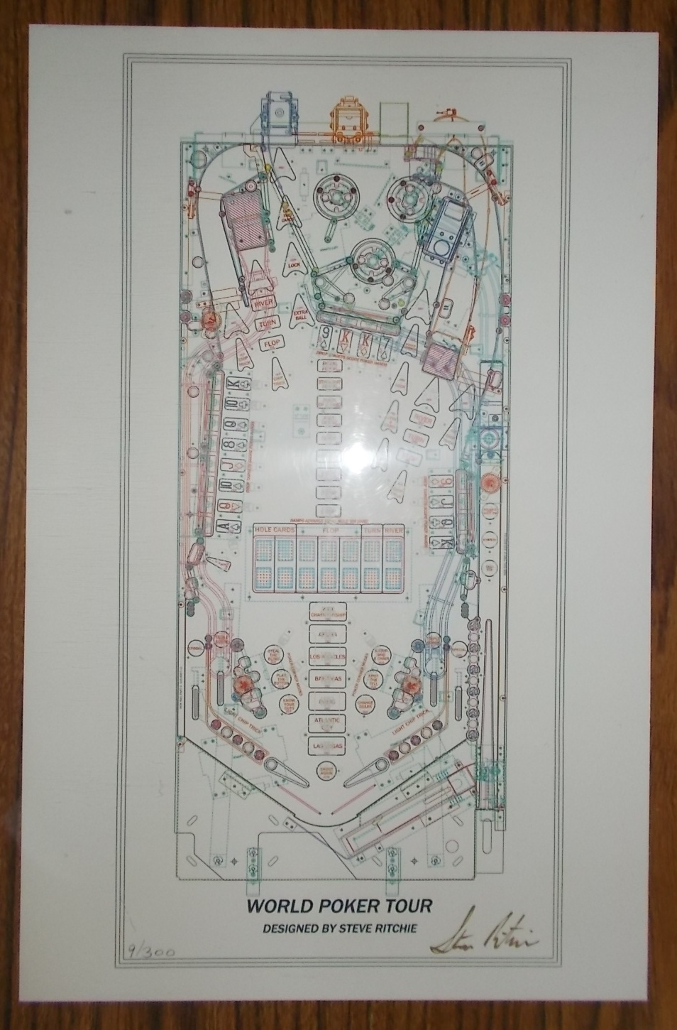 WORLD POKER TOUR Pinball Machine Game Autocad Blueprint Artwork 9/300